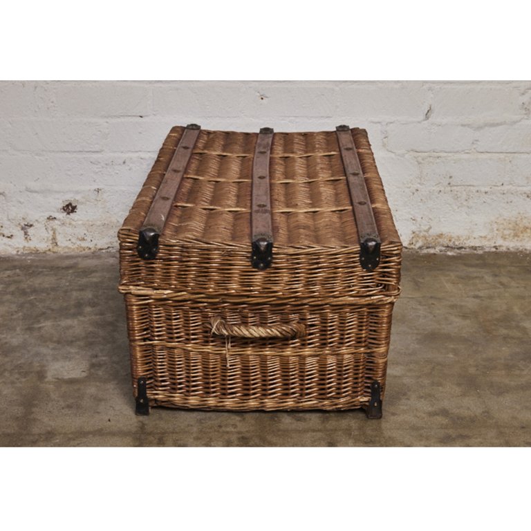 English Antique Wicker Trunk — Jefferson West, Inc.